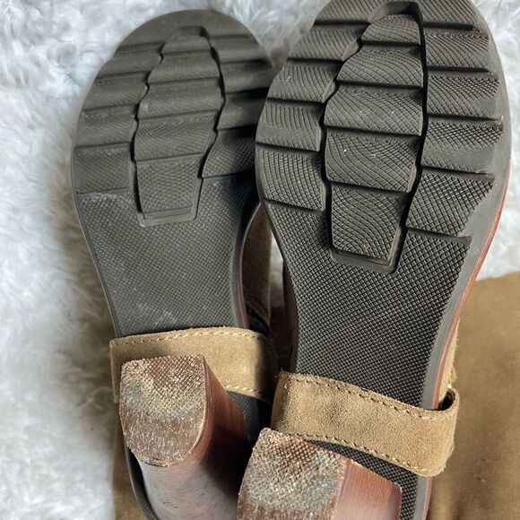 Talbots Brown Leather Suede mid calf Boots. Side zipper gold tone accent SZ 9.5 - Picture 5 of 11